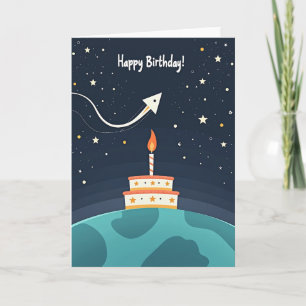 Cosmic Cake Birthday Card