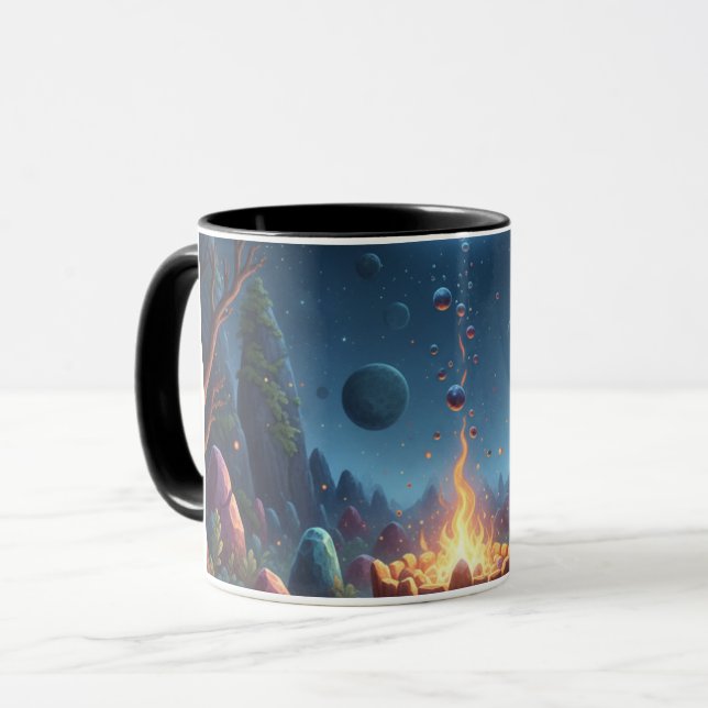 Cosmic Campfire Magic Forest Coffee Mug (Front Left)