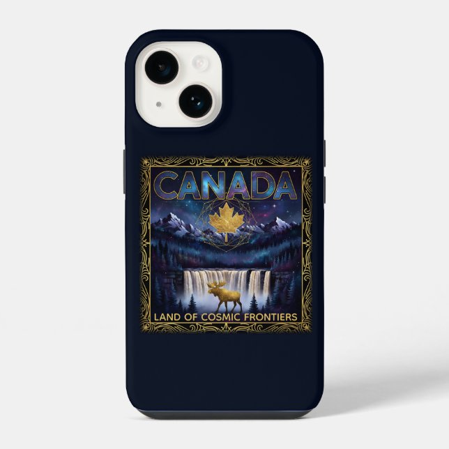 Cosmic Canada Nature Celestial Art iPhone Case (Back)