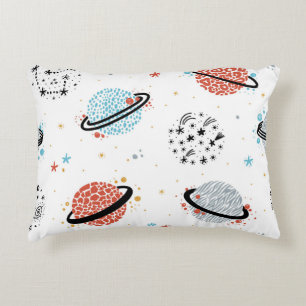 Cosmic Cartoons: Vintage Space Wonders Decorative Cushion