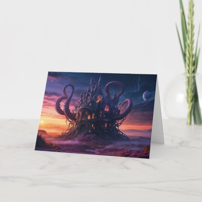 Cosmic Castle from Aeons Long Past Holiday Card (Front)