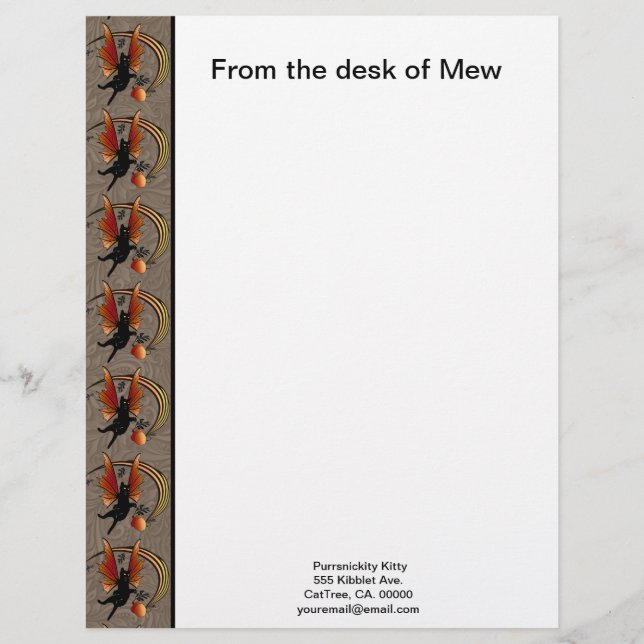 Cosmic Cat Acorn Custom Letterhead (Front)