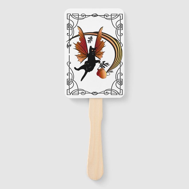 Cosmic Cat Acorn Hand Fan (Front)