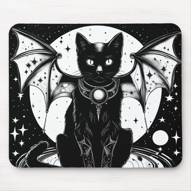 Cosmic Cat Bat Cat I Mouse Mat (Front)