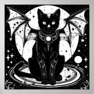 Cosmic Cat Bat Cat I Poster