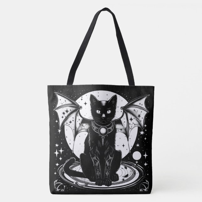 Cosmic Cat Bat Cat I Tote Bag (Front)