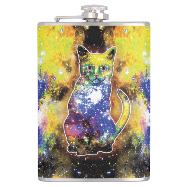 Cosmic Cat Beta Hip Flask (Front)