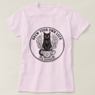 Cosmic Cat Coffee - Mystical Brew Your Own Luck T-Shirt