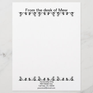 Cosmic Cat Dandelion Custom Letterhead