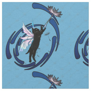 Cosmic Cat Dandelion Fabric