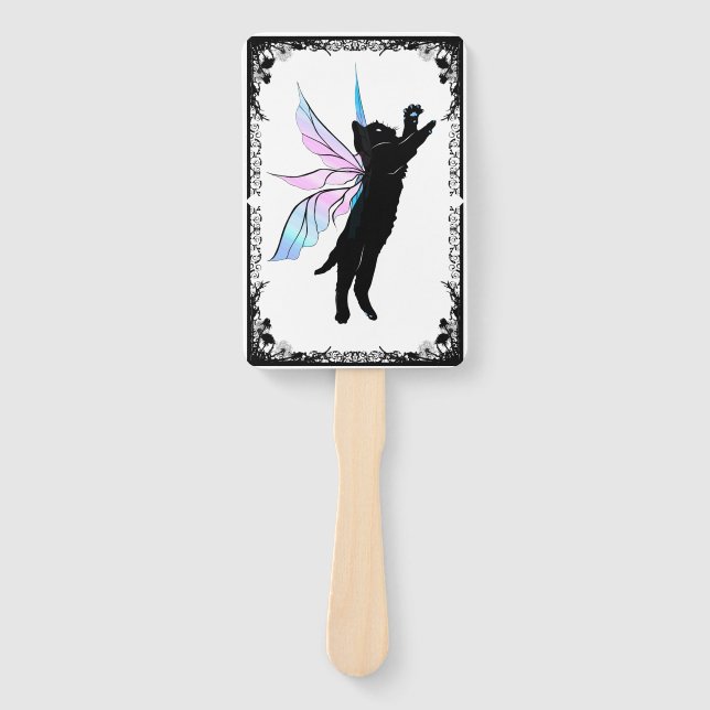 Cosmic Cat Dandelion Hand Fan (Front)