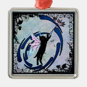 Cosmic Cat Dandelion Metal Tree Decoration