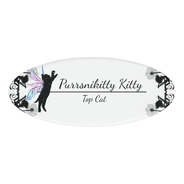 Cosmic Cat Dandelion Name Tag (Front)