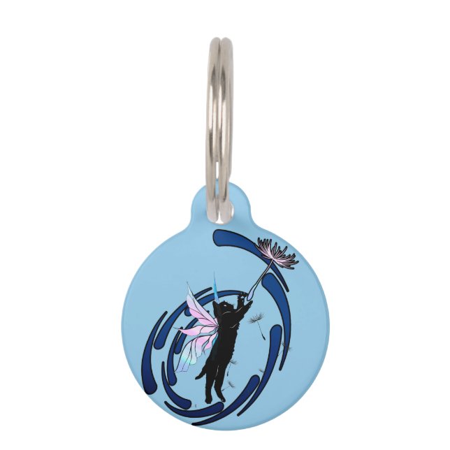 Cosmic Cat Dandelion Pet Tag (Front)
