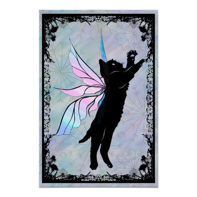 Cosmic Cat Dandelion Poster (Front)