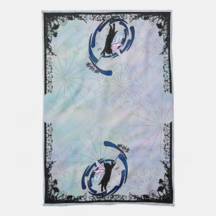Cosmic Cat Dandelion Tea Towel
