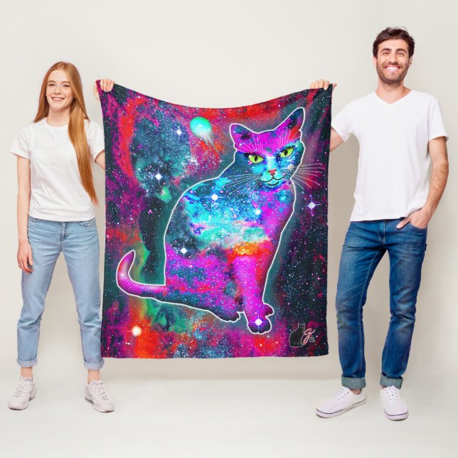 Cosmic Cat Delta Fleece Blanket (In Situ)