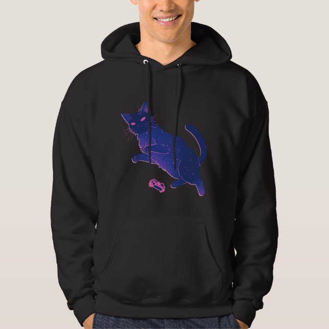 Cosmic Cat Gamer Hoodie (Front)