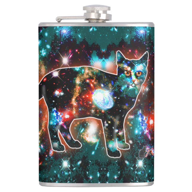 Cosmic Cat Gamma Hip Flask (Front)