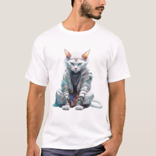 Cosmic Cat in Meditative Pose T-Shirt