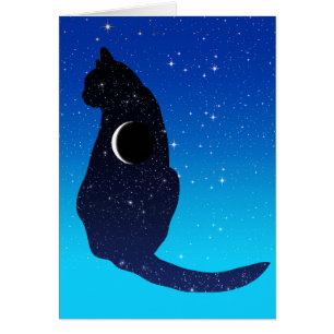 Cosmic Cat in Stars and Crescent Moon Pattern