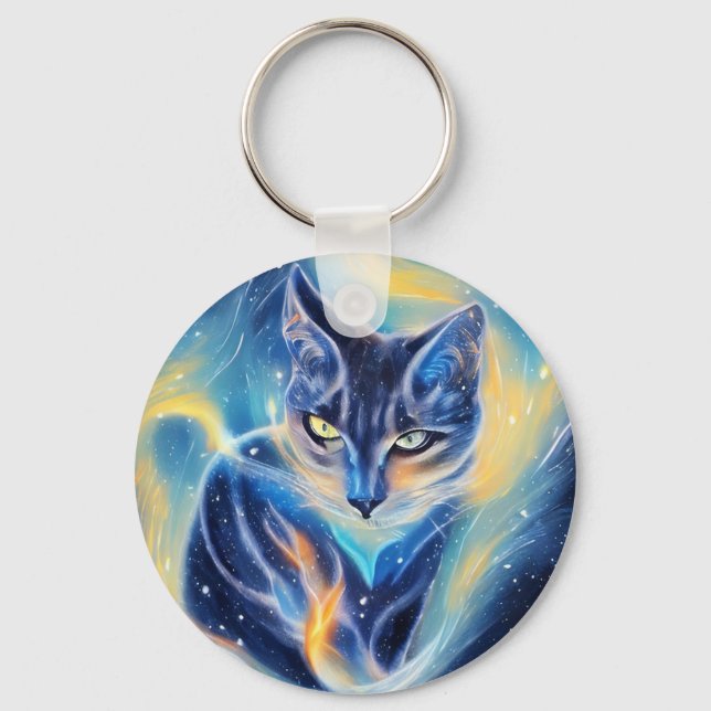 Cosmic Cat Key Ring (Front)