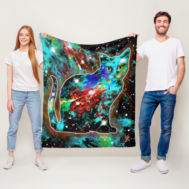 Cosmic Cat Lambda Fleece Blanket (In Situ)