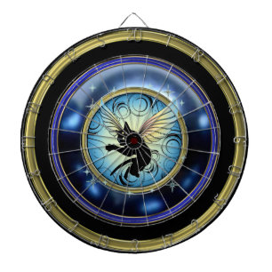 Cosmic Cat Moon and Stars Dartboard