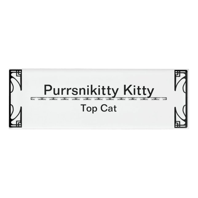 Cosmic Cat Moon and Stars Name Tag (Front)