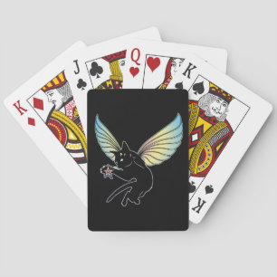 Cosmic Cat Moon and Stars Playing Cards