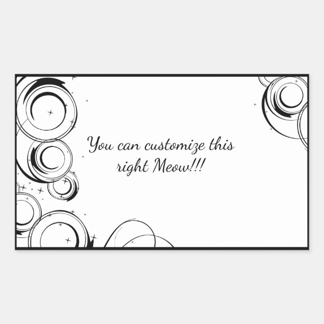 Cosmic Cat Moon and Stars Rectangular Sticker (Front)