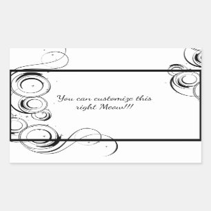 Cosmic Cat Moon and Stars Rectangular Sticker