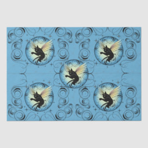Cosmic Cat Moon and Stars Tissue Paper
