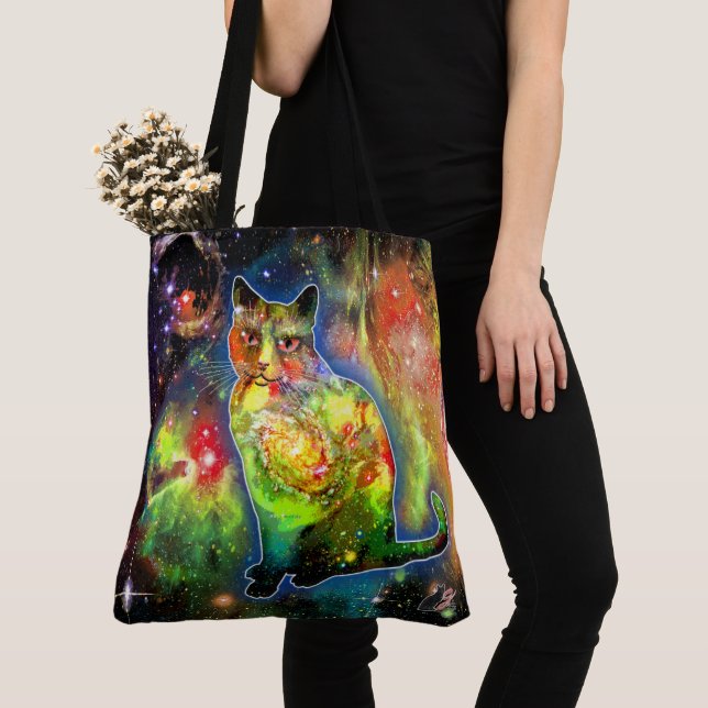Cosmic Cat Omicron Tote Bag (Close Up)