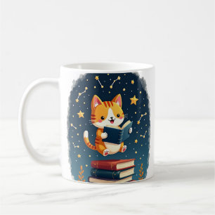 Cosmic Cat Reading Book Space Constellation BookTo Coffee Mug