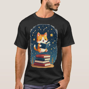 Cosmic Cat Reading Book Space Constellation BookTo T-Shirt