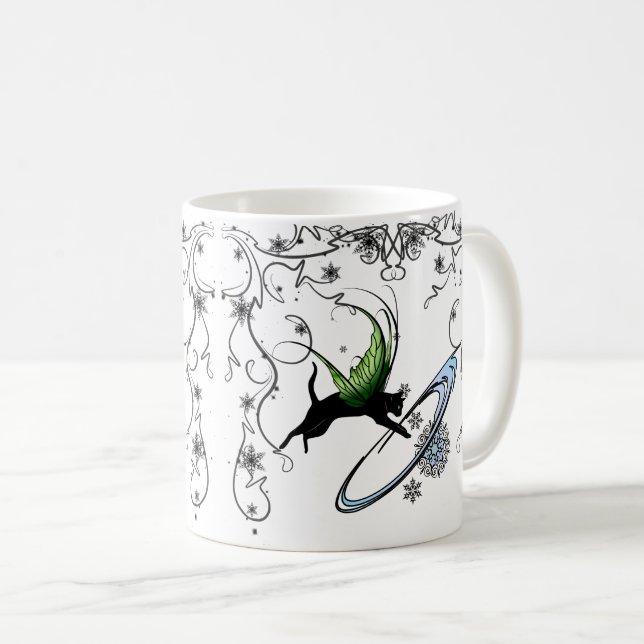 Cosmic Cat Snowflake Coffee Mug (Front Right)
