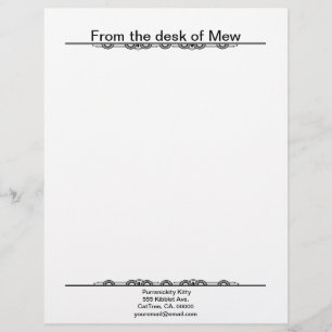 Cosmic Cat Snowflake Custom Letterhead