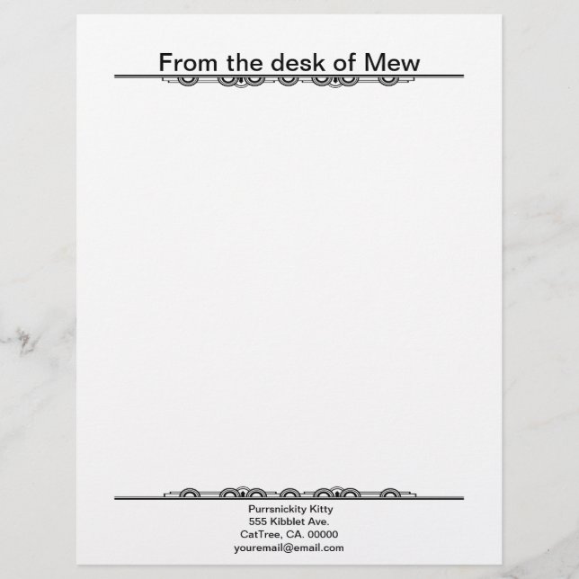 Cosmic Cat Snowflake Custom Letterhead (Front)