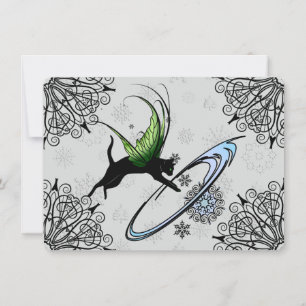 Cosmic Cat Snowflake Holiday Card