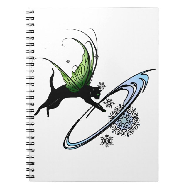 Cosmic Cat Snowflake Notebook (Front)