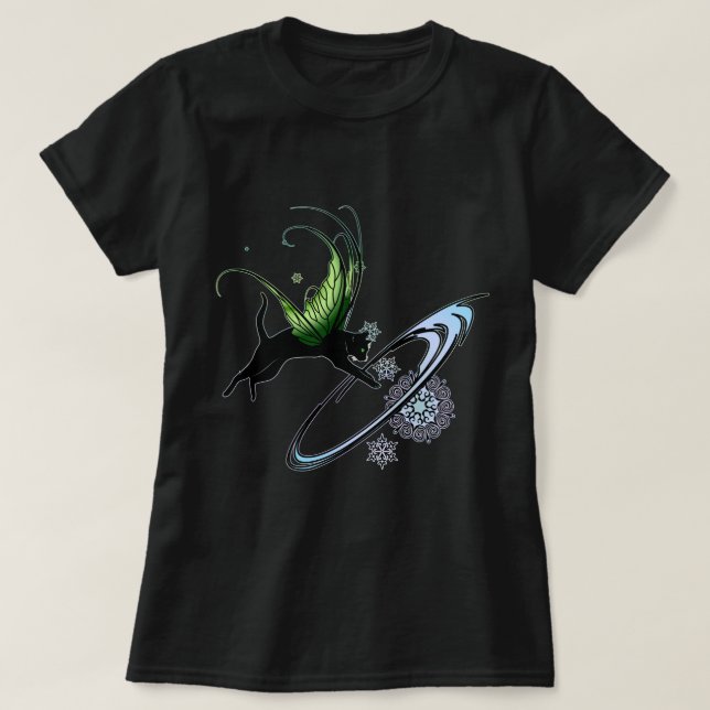 Cosmic Cat Snowflake T-Shirt (Design Front)