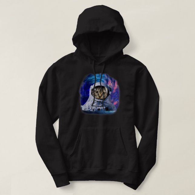 Cosmic Cat Space Astrocat In The Galaxy Graphic T- Hoodie (Design Front)