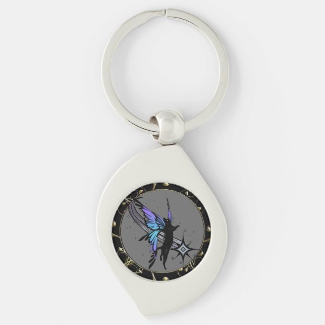 Cosmic Cat Star Key Ring (Front)