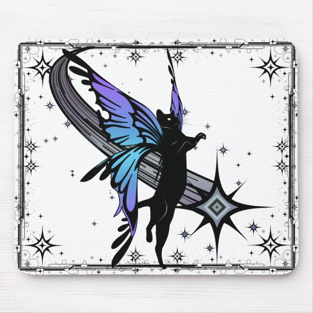 Cosmic Cat Star Mouse Mat (Front)