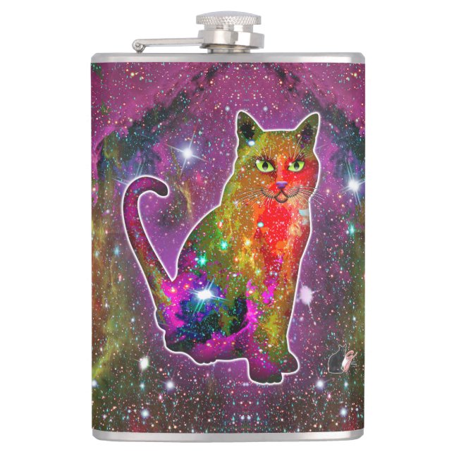 Cosmic Cat Zeta Hip Flask (Front)