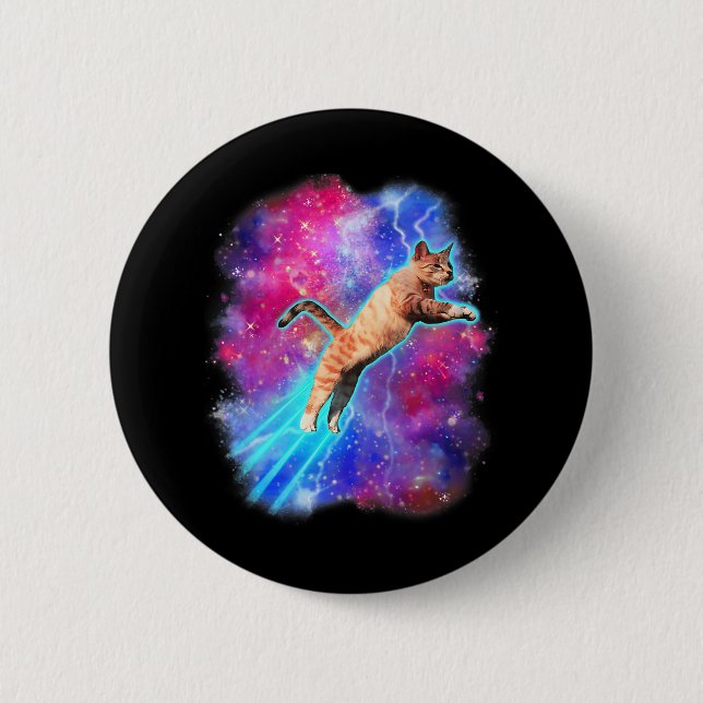 Cosmic Cats Funny Outer Space Tee Galaxy Kitty Kit 6 Cm Round Badge (Front)