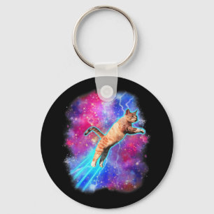 Cosmic Cats Funny Outer Space Tee Galaxy Kitty Kit Key Ring