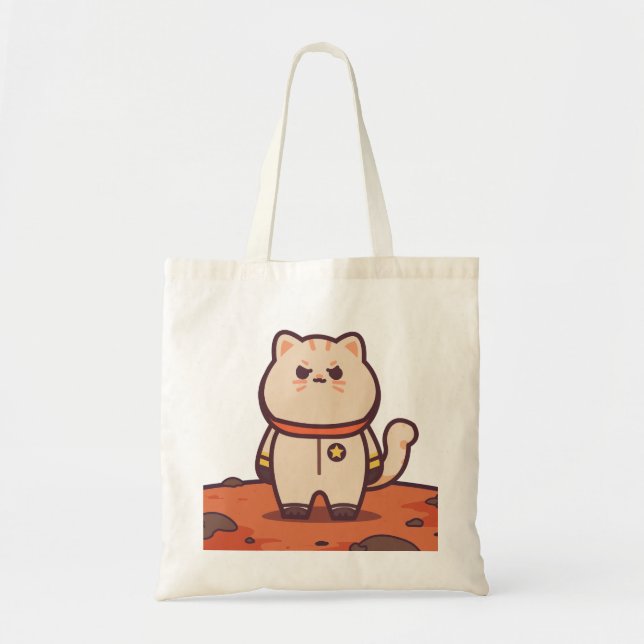 Cosmic Catventure: Astronaut Cat Tote Bag (Front)