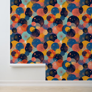 Cosmic Celebration Abstract Fireworks Pattern Wallpaper